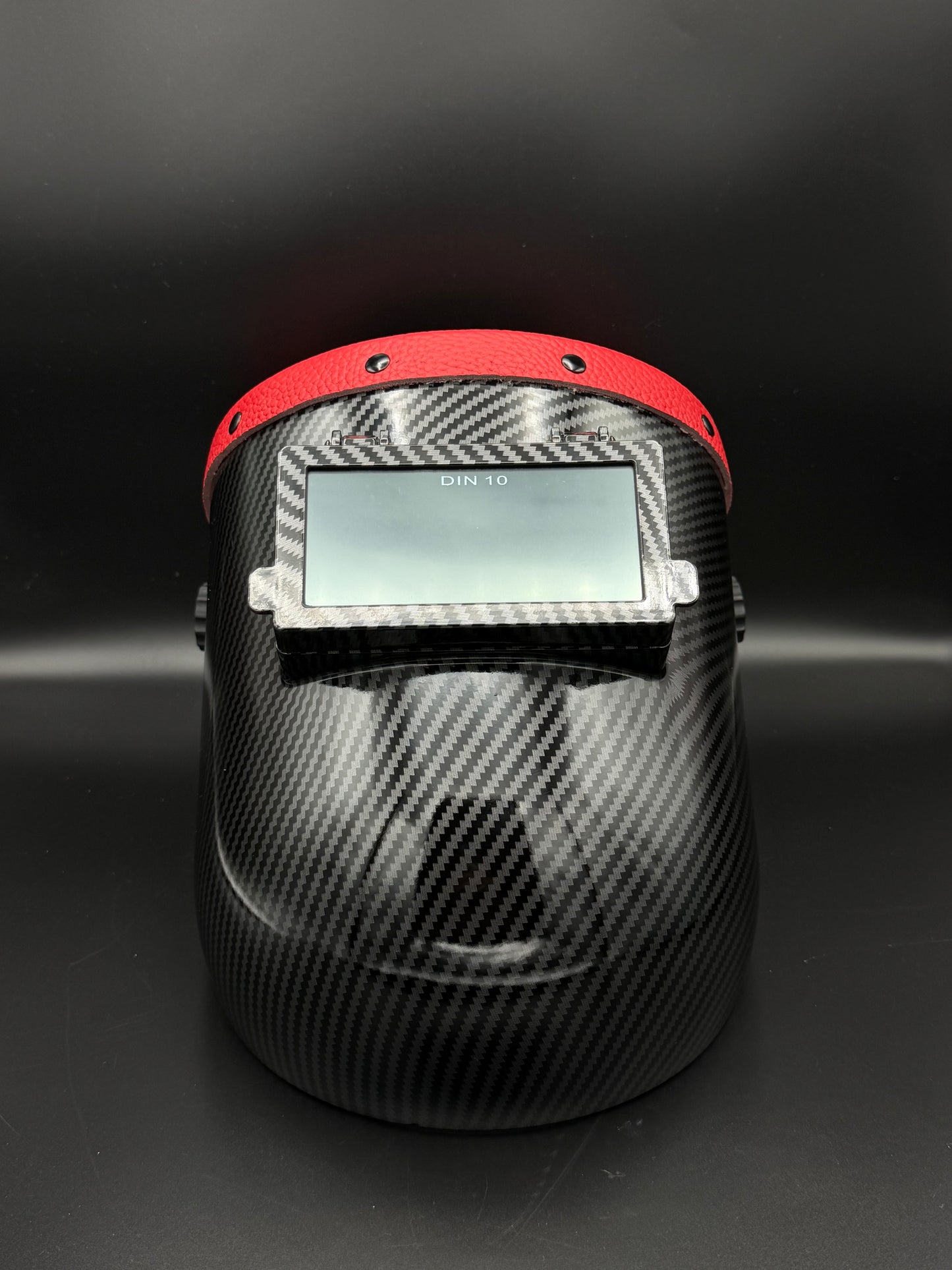 Carbon Fiber Pattern Sugarscoop Red Leather