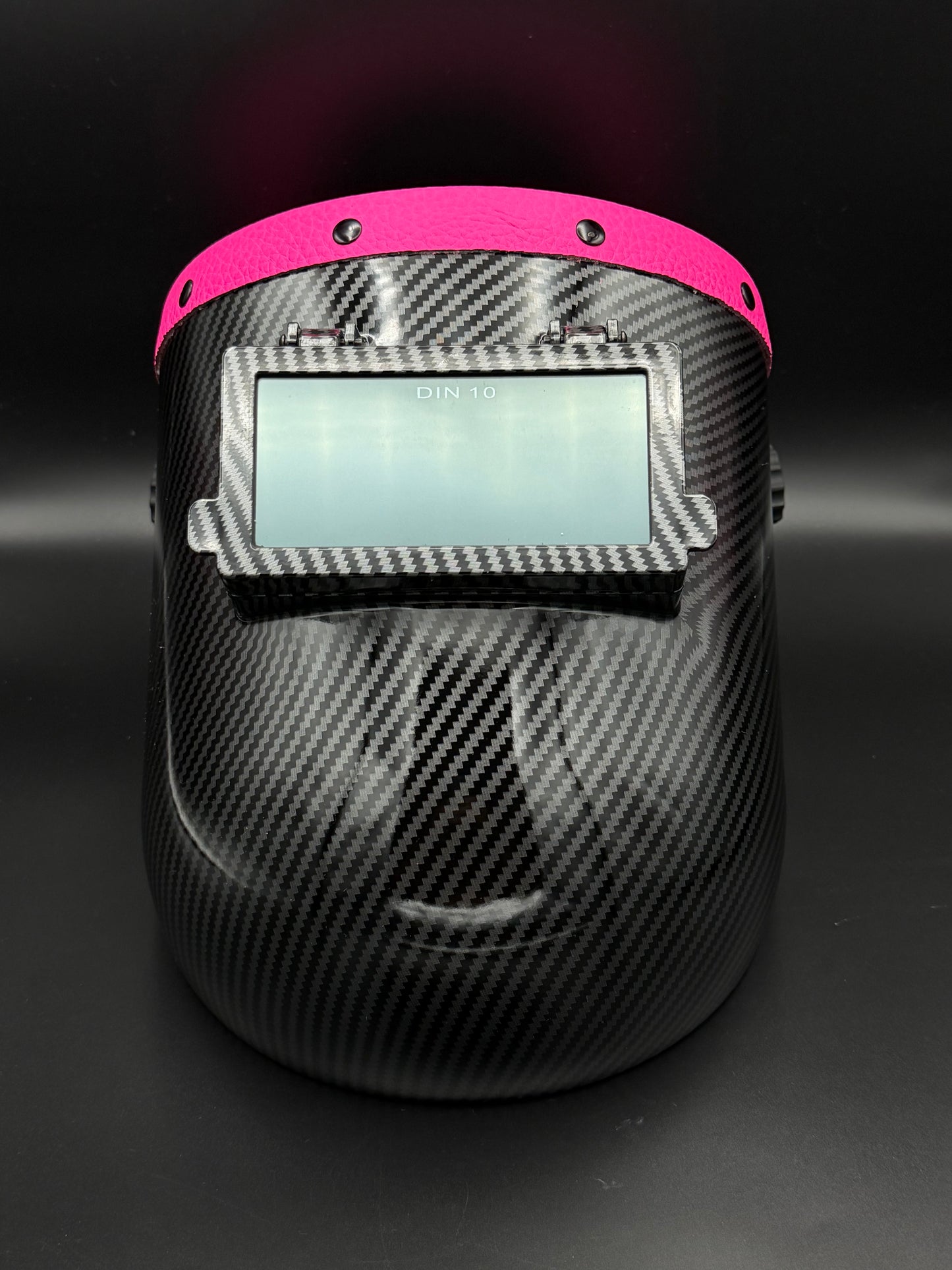 Carbon Fiber Pattern Sugar Scoop Hot Pink Leather