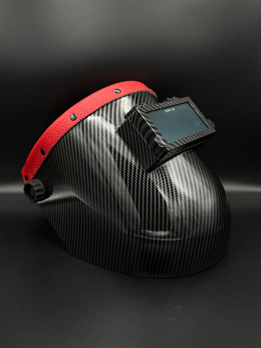 Carbon Fiber Pattern Sugarscoop Red Leather